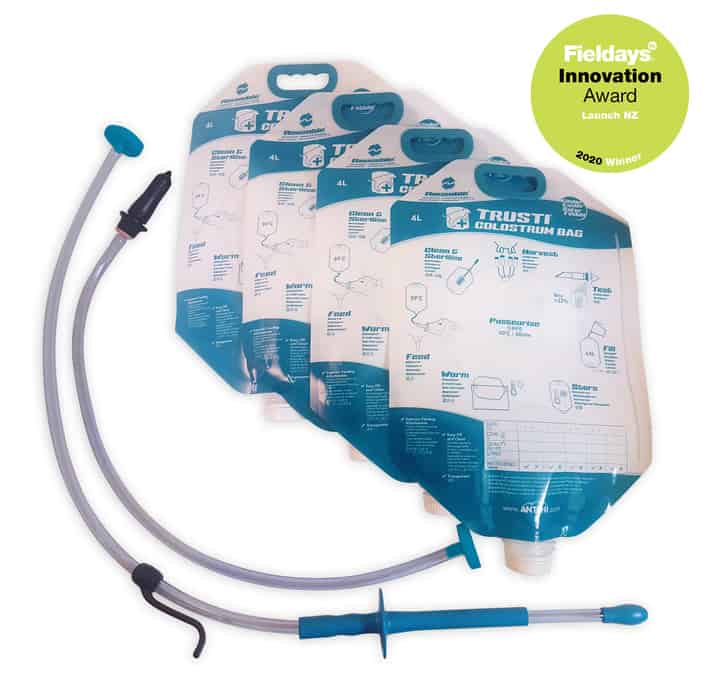 Trusti Colostrum bags x 4 with stomach tube and peach teat attachment